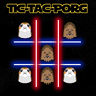Tic tac toe with porgs and Chewbacca